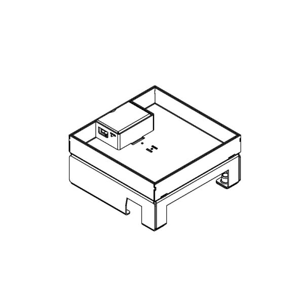 Produktbild UBD 167 251  -  Unterflur-Bodendose UBD 160 small inkl. Deckel mit Kante, geschlossen, 25mm Vertiefung und 1 Schnurauslass